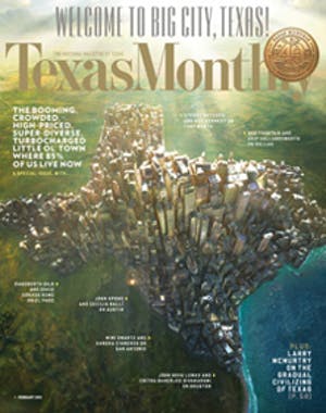 Cover of Texas Monthly February 2013
