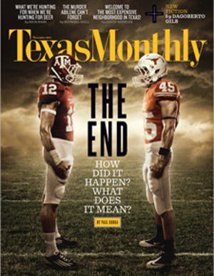 Cover of Texas Monthly November 2011